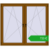Ustalenie cen Okna skrzydłowe 1755x1535 mm REHAU ENERGY-SAVING SYNEGO MD GOLDEN OAK dwustronny. Cena: 732,88 €