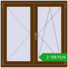Pricing Tilt-and-Turn 1100x1100 mm REHAU OPTIMUM EURO-DESIGN 70 WALNUT two-sided. Price: 2 198.17 PLN