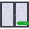 Pricing Tilt-and-Turn 1755x1600 mm REHAU ENERGY-SAVING SYNEGO MD ANTHRACITE_GREY_STRUKTURAL two-sided. Price: 755,13 €
