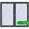 Pricing Tilt-and-Turn 1755x1550 mm REHAU ENERGY-SAVING SYNEGO MD ANTHRACITE_GREY_STRUKTURAL two-sided. Price: 739,57 €