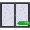 Ustalenie cen Okna rozwierne 1725x1475 mm REHAU ENERGY-SAVING SYNEGO MD ANTHRACITE_GREY_STRUKTURAL dwustronny. Cena: 696,58 €