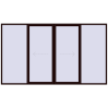 Pricing Sliding patio doors 4000x2300 mm PATIO DOOR REHAU BRILLANT DESIGN CHOCOLATE_BROWN two-sided