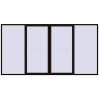 Pricing Sliding patio doors 4230x2200 mm PATIO DOOR REHAU SYNEGO BLACK_BROWN two-sided