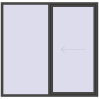 Pricing Sliding patio doors 2220x2150 mm PATIO DOOR REHAU SYNEGO BASALT_GREY two-sided