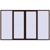 Pricing Sliding patio doors 3600x2200 mm PATIO DOOR REHAU BRILLANT DESIGN CHOCOLATE_BROWN two-sided