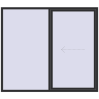 Pricing Sliding patio doors 2300x2005 mm REHAU SYNEGO SLIDE ANTHRACITE_GREY_GLATT two-sided