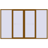 Pricing Sliding patio doors 3500x2200 mm PATIO DOOR REHAU SYNEGO GOLDEN OAK two-sided
