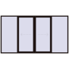 Pricing Sliding patio doors 3600x2000 mm PATIO DOOR REHAU BRILLANT DESIGN BLACK_BROWN two-sided