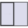 Pricing Sliding patio doors 2500x2200 mm PATIO DOOR REHAU BRILLANT DESIGN ANTHRACITE_GREY_GLATT two-sided