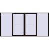 Pricing Sliding patio doors 4100x2000 mm PATIO DOOR REHAU BRILLANT DESIGN BLACK_BROWN two-sided