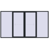 Pricing Sliding patio doors 3600x2000 mm PATIO DOOR REHAU BRILLANT DESIGN BLACK_COOL_110L-2 two-sided