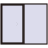 Pricing Sliding patio doors 2300x2000 mm PATIO DOOR REHAU SYNEGO BLACK_BROWN two-sided