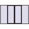 Pricing Sliding patio doors 3300x2200 mm PATIO DOOR REHAU SYNEGO BLACK_BROWN two-sided