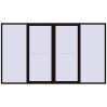 Pricing Sliding patio doors 3800x2200 mm PATIO DOOR REHAU BRILLANT DESIGN BLACK_BROWN two-sided
