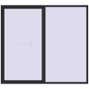 Pricing Sliding patio doors 2500x2250 mm REHAU SYNEGO SLIDE BLACK_ULTI-MATT two-sided