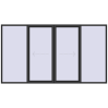 Pricing Sliding patio doors 3600x2000 mm PATIO DOOR REHAU BRILLANT DESIGN BLACK_STRUCTURAL two-sided