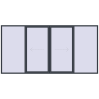 Pricing Sliding patio doors 4000x2000 mm PATIO DOOR REHAU SYNEGO ANTHRACITE_GREY_STRUKTURAL two-sided