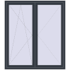 Pricing Balcony doors 1580x1790 mm BALCONY DOOR REHAU EURO 70 ANTHRACITE_GREY_STRUKTURAL two-sided