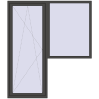 Pricing Balcony doors 1900x2200 mm BALCONY DOOR REHAU EURO 70 BASALT_GREY two-sided