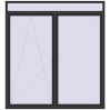 Pricing Balcony doors 2240x2430 mm BALCONY DOOR REHAU EURO 70 ANTHRACITE_GREY_GLATT two-sided