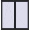 Pricing Balcony doors 2100x2200 mm BALCONY DOOR REHAU SYNEGO BLACK_ULTI-MATT external