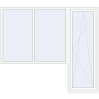 Ustalenie cen Drzwi balkonowe 2400x2100 mm BALCONY DOOR REHAU EURO 70 RAL 9016 Traffic white dwustronny