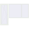 Pricing Balcony doors 2800x2100 mm BALCONY DOOR REHAU SYNEGO RAL 9016 Traffic white two-sided