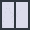 Pricing Balcony doors 2100x2100 mm BALCONY DOOR REHAU EURO 60 ANTHRACITE_GREY_STRUKTURAL two-sided