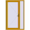 Pricing Entrance doors 1350x2150 mm DOOR KORSA ALU STANDARD 72 RAL 1005 Honey yellow two-sided
