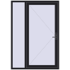 Pricing Entrance doors 1470x2100 mm DOOR KORSA OPTIMUM REHAU BRILLANT BLACK_ULTI-MATT two-sided