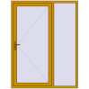 Ustalenie cen Drzwi zewnętrzne 1600x2100 mm DOOR KORSA ALU STANDARD 72 RAL 1005 Honey yellow dwustronny