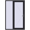 Pricing Entrance doors 1400x2100 mm DOOR KORSA OPTIMUM REHAU BRILLANT BLACK_ULTI-MATT two-sided