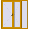 Pricing Entrance doors 2000x2100 mm DOOR KORSA ALU STANDARD 72 RAL 1005 Honey yellow two-sided