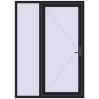 Pricing Entrance doors 1500x2100 mm DOOR KORSA OPTIMUM REHAU BRILLANT BLACK_ULTI-MATT two-sided