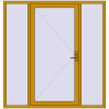 Pricing Entrance doors 2000x2100 mm DOOR KORSA ALU STANDARD 72 RAL 1005 Honey yellow two-sided