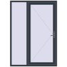Pricing Entrance doors 1500x2100 mm DOOR KORSA OPTIMUM REHAU BRILLANT ANTHRACITE_GREY_STRUKTURAL two-sided