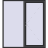 Pricing Entrance doors 2000x2200 mm DOOR KORSA OPTIMUM REHAU BRILLANT ANTHRACITE_GREY_GLATT two-sided