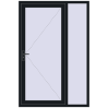Pricing Entrance doors 1400x2100 mm DOOR KORSA ENERGY-SAVING REHAU SYNEGO BLACK_COOL_110L-2 two-sided