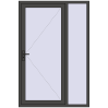 Pricing Entrance doors 1400x2100 mm DOOR KORSA ENERGY-SAVING REHAU SYNEGO BASALT_GREY two-sided