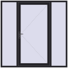Pricing Entrance doors 2100x2100 mm DOOR KORSA OPTIMUM REHAU BRILLANT BLACK_ULTI-MATT two-sided