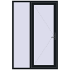 Pricing Entrance doors 1400x2100 mm DOOR KORSA OPTIMUM REHAU BRILLANT BLACK_COOL_110L-2 two-sided