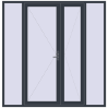 Pricing Entrance doors 2350x2400 mm DOOR KORSA ENERGY-SAVING REHAU SYNEGO ANTHRACITE_GREY_STRUKTURAL two-sided