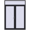 Pricing Entrance doors 1800x2500 mm DOOR KORSA OPTIMUM REHAU BRILLANT BLACK_ULTI-MATT two-sided