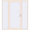 Pricing Entrance doors 2000x2250 mm DOOR KORSA ENERGY-SAVING REHAU SYNEGO CREAME_WHITE_50L-2 two-sided