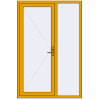 Pricing Entrance doors 1400x2100 mm DOOR KORSA ALU STANDARD 72 RAL 1004 Golden yellow two-sided