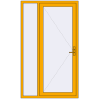 Pricing Entrance doors 1300x2200 mm DOOR KORSA ALU STANDARD 72 RAL 1003 Signal yellow two-sided