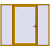 Pricing Entrance doors 2370x2020 mm DOOR KORSA ALU STANDARD 72 RAL 1005 Honey yellow two-sided