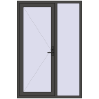 Pricing Entrance doors 1400x2100 mm DOOR KORSA OPTIMUM REHAU BRILLANT BASALT_GREY two-sided