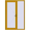 Pricing Entrance doors 1400x2100 mm DOOR KORSA ALU STANDARD 72 RAL 1005 Honey yellow two-sided