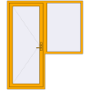 Pricing Entrance doors 1800x2100 mm DOOR KORSA ALU STANDARD 72 RAL 1003 Signal yellow two-sided